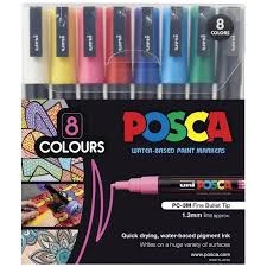 UNİBALL POSCA 8Lİ SET ANARENK