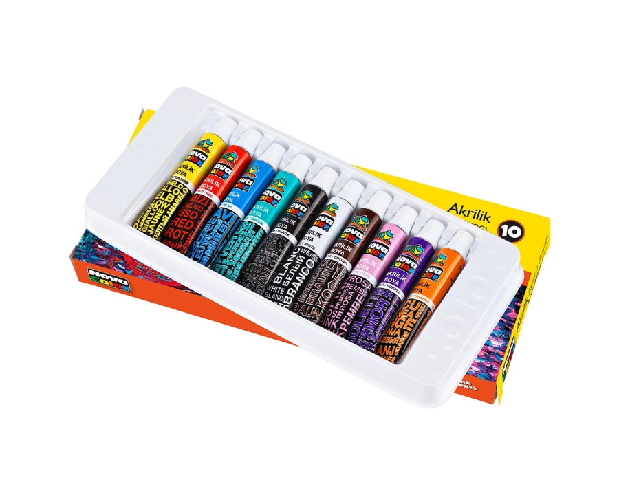  NOVACOLOR AKRİLİK BOYA 10LU KÜÇÜK TÜP TAKIM NC287