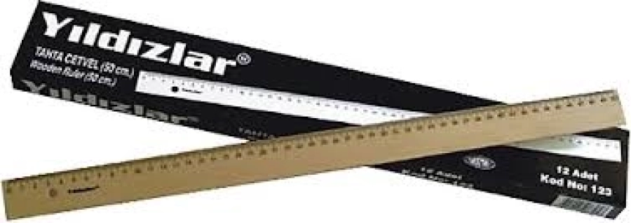 50CM CETVEL AHŞAP YILDIZLAR/12 Lİ