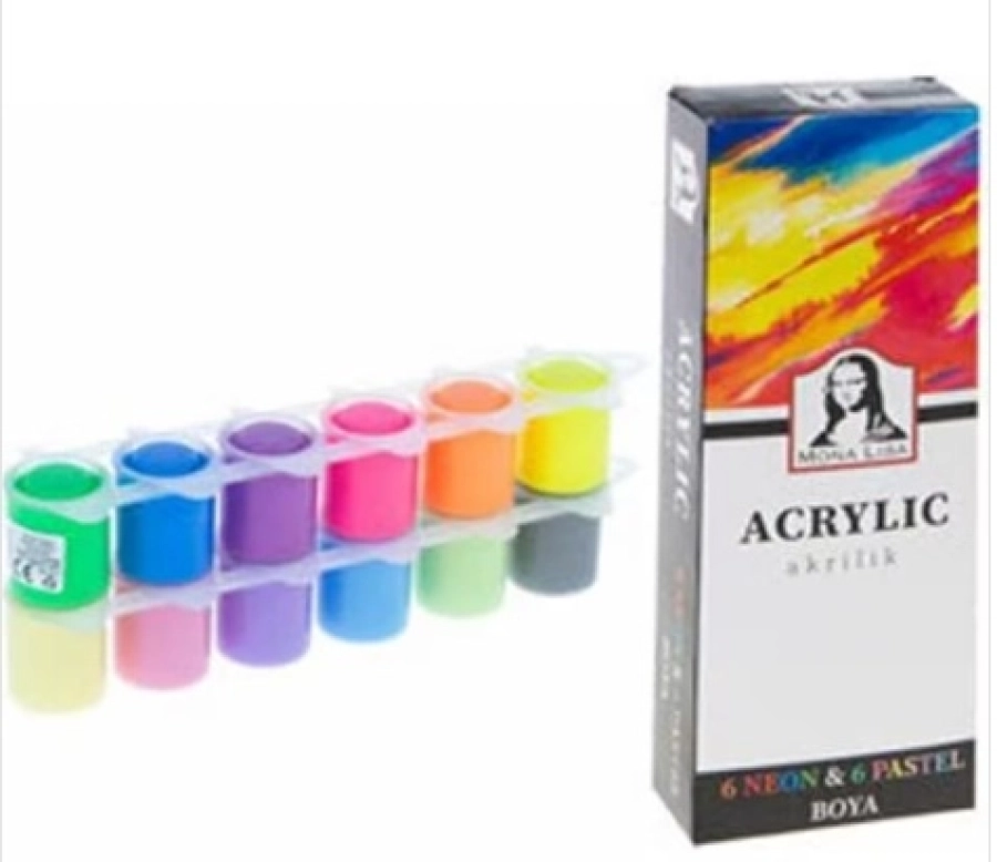  MONALİZA AKRİLİK BOYA 12Lİ 22ML MİX 123 124