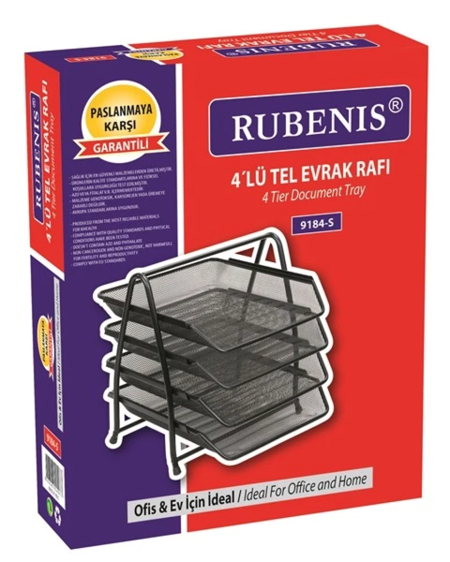  EVRAK RAFI 4LÜ METAL RUBENİS 9184