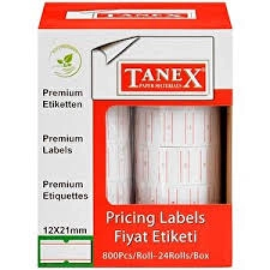  FİYAT ETİKET BEYAZ  TANEX 6LI